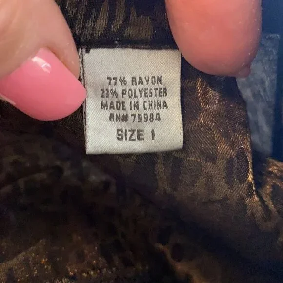 Chico's Animal Print Button Down Blouse - Picture 8 of 9